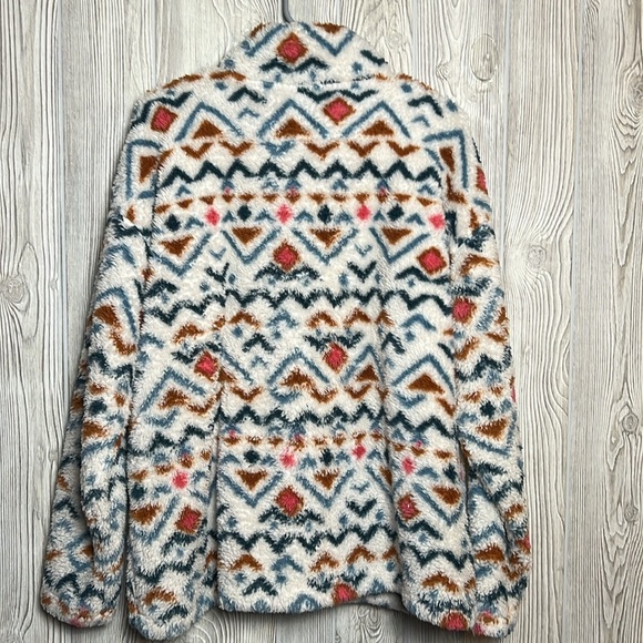 Eddie Bauer Womens Ultra Soft Plush 1/4 Zip Sweater Aztec Size XXL - Picture 5 of 5